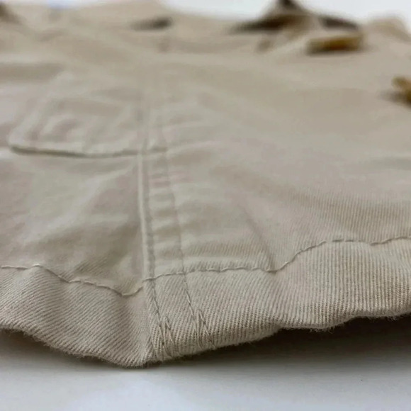 2/$25Cream tan business casual V-neck formal office trenchcoat  short jacket M - Picture 4 of 12